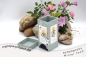 Preview: Teebeutelspender ca. 16,5x7,0x8,6cm | Einband Designpapier Sternenzauber | mint | Art. Nr. 97070601